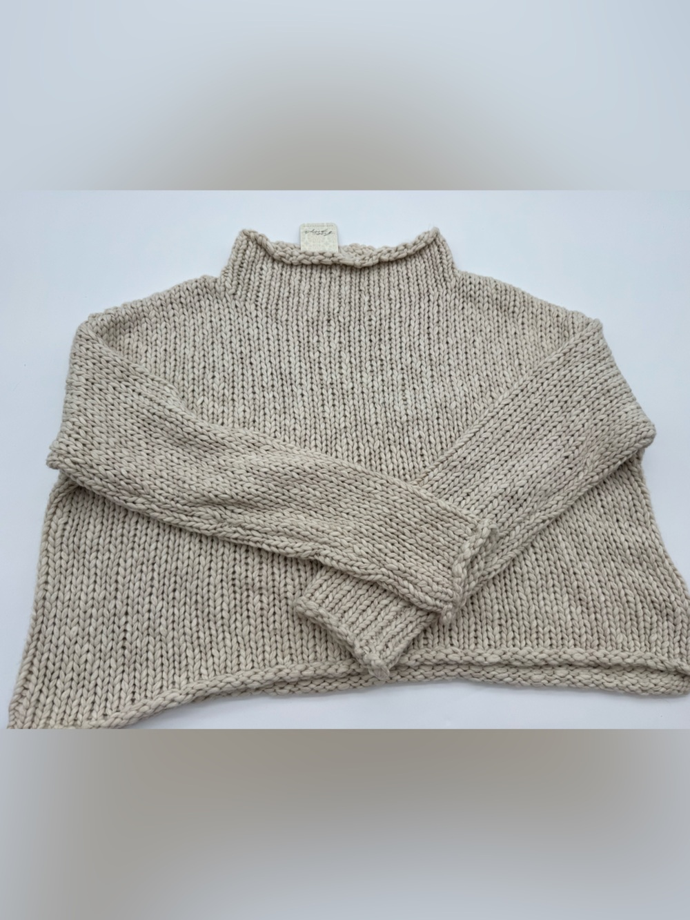 Free people opal roll neck Sweater in Oatmeal small